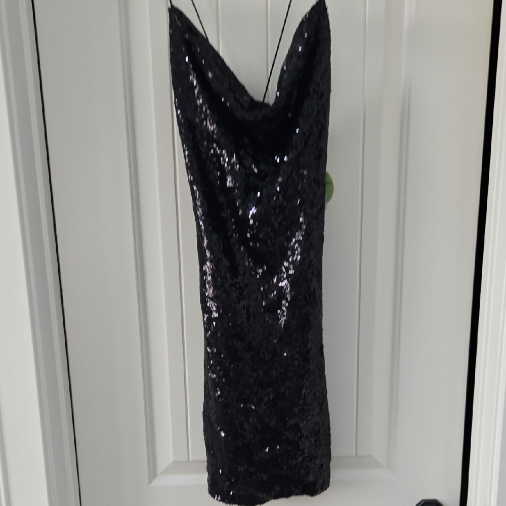 Windsor Black Strapless Sequin Dress